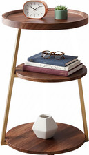 3-Tier Round Wooden Coffee