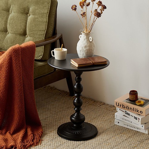 Metal round side table vintage - round,