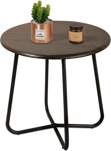Patio round metal side snack - patio,