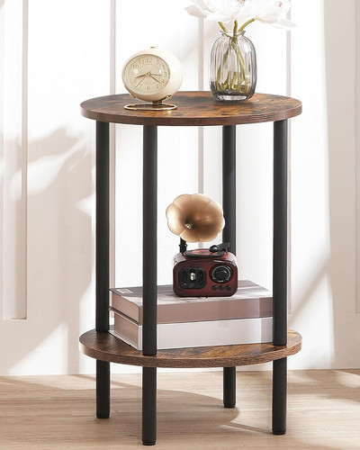 Round side table - table,, 2-tier