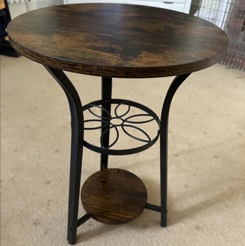 Vintage small round side table - round,