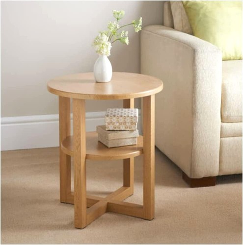 Small oak side lamp plant - small,