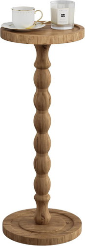 Wooden round side table - round,